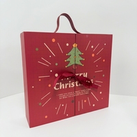 Boîte à bijoux magnétique rigide personnalisée, réutilisable, boîte à compte à rebours de Noël, boîte à plusieurs tiroirs, fermeture magnétique pour emballage de cadeaux festifs
