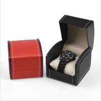Boîte cadeau pour montre en gros, boîte de rangement ronde en cuir PU, boîte à montre personnalisée