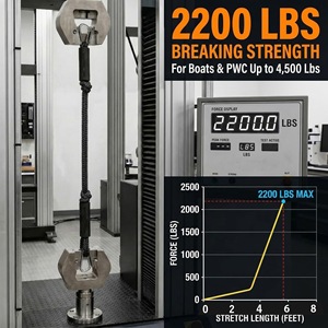 Nueva Cuerda Elástica <span class=keywords><strong>de</strong></span> Acero Inoxidable 316 con Doble Hebilla <span class=keywords><strong>de</strong></span> 1.2m para <span class=keywords><strong>Amarre</strong></span> <span class=keywords><strong>de</strong></span> Yates, Embarcaciones y Esquí Acuático - Product Image 3