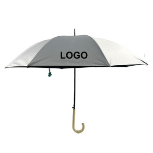 Parapluie de voyage droit en bois à long manche, anti-UV UPF 50+, style délicat et élégant - Product Image 1