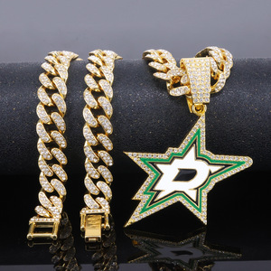 Collar con Colgante de Estrella en Oferta, Incrustado con Esmalte, Estilo Hip Hop, Joyería Masculina al por Mayor - Product Image 3