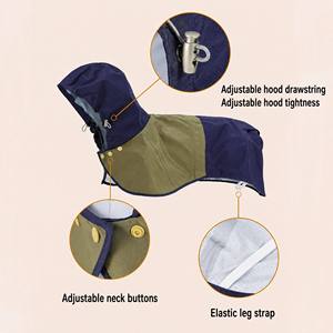 Impermeable para Perros Medianos, Chaqueta Impermeable con Capucha, Reflectante, Ajustable, con Orificio para Correa, Verde - Product Image 3