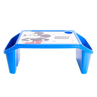Lit portable en plastique de couleur personnalisable pour enfants jeu d'écriture en classe vert Table d'ordinateur portable de petit déjeuner en plastique pour enfants poches latérales de bureau