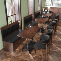 Ensemble de mobilier de restaurant modulaire commercial durable pour café, cafétéria, traiteur, bistrot, bar, table et chaises de salle à manger en gros