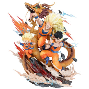 Modèle de jouet d'anime Dragon Fist Père et fils Trois Goku Gohan Goten, personnage de dessin animé japonais populaire, ornement de bureau en PVC - Product Image 5