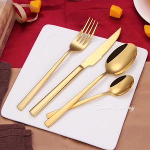 <strong>Reusable</strong> Besteck Schwarz Mirror Polish Stainless Steel Flatware Gold <strong>Cutlery</strong> <strong>Set</strong> for Hotel Restaurant Home - Product Image 4