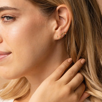 Collier en argent 925 plaqué or 18 carats, minimaliste et délicat, en forme de goutte d'eau, avec diamant CZ, pierre de naissance familiale, vente en gros