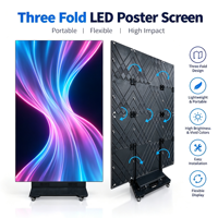 Écran LED pliable portable pour publicité en vitrine, affichage tri-pliant P1.86, signalétique publicitaire intérieure