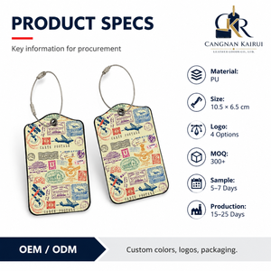 Étiquette de <span class=keywords><strong>bagage</strong></span> personnalisée de luxe en PU souple, porte-carte d'identité de voyage double face, logo imprimé pour les hôtels, les compagnies aériennes, les distributeurs de cadeaux - Product Image 3