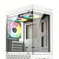 Nouvelle arrivée - Boîtier de PC de jeu M ATX avec 4 emplacements PCI, baie de stockage HDD/SSD, compatible avec le refroidissement par eau, verre trempé transparent