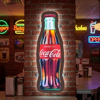 Affichages publicitaires lumineux LED en forme de bouteille mince, montés au mur, format A4, cadre en aluminium, alimentation 12V, pour bar, bière, extérieur, en acrylique