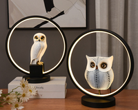 Lampe de table de bureau créative 3D personnalisée, nouvelle, avec motif animal, LED, décoration de chambre d'enfant, décoration de Noël, statue de hibou de luxe, veilleuse pour la maison