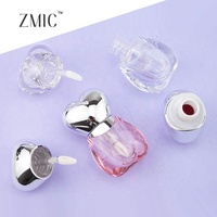 Tube de brillant à lèvres transparent en forme de cœur argenté de 3 ml, vide, pour baume à lèvres teinté, mini-contenant rose mignon pour enfants
