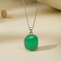 Collier ALICE tendance avec pendentif solitaire en jade australien en argent sterling S925, cadeau pour la fête des mères