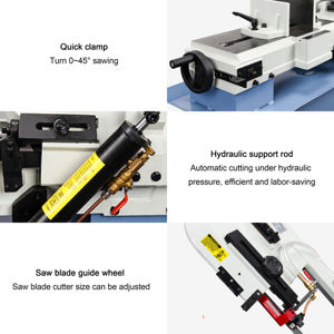 Scie à ruban horizontale portable semi-automatique pour métaux Coupe lisse et précise Efficacité de coupe élevée - Product Image 3