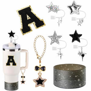 Ensemble d'accessoires pour gobelet avec manchon en silicone écologique et tendance, sangle pour gobelet et breloque moelleuse pour gobelet isotherme de 40 oz - Product Image 2