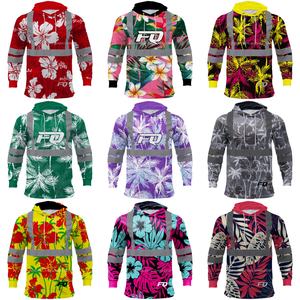 FQカスタム反射ハワイパーカー昇華プリントロングシャツ構造安全シャツ花の部族ハワイアンアロハシャツ - Product Image 2