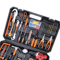 Juego de Herramientas Profesional de 59 Piezas, Estuche Rígido, Taladro, Alicates, Nivel, Cinta Métrica, Caja de Herramientas para Electricista, Hogar, Reparaciones, Bricolaje y Taller