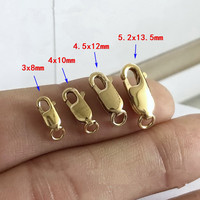 Premium 14K Or Rempli Homard Fermoir Rectangulaire Fin En Laiton Boucle pour Bracelet Collier Bijoux Composants