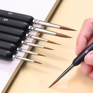Ensemble de 11 pinceaux de précision à pointe fine pour peinture miniature, acrylique, <span class=keywords><strong>aquarelle</strong></span>, dessin au trait, poils de <span class=keywords><strong>Kolinsky</strong></span>, manche en bois - Product Image 1