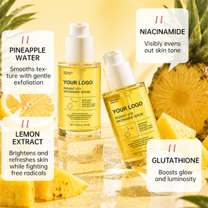 Private <b>Label</b> Lemon Extract Glutathione Formula Brightens Dull Skin Evens Complexion Niacinamide Glow Boosting Facial Serum - Product Image 5