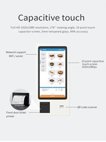 Terminal de paiement en libre-service 15,6 pouces avec imprimante NFC, lecteur de codes-barres, pour restaurants et autres usages, caisse enregistreuse, système PDV