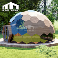 Maison dôme en verre hexagonal géodésique de 8m avec salle de bain et cuisine pour salle de villégiature Glamping