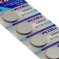 PKCELL kecil 5 pak hitung baterai sel tombol CR2032 baterai koin Lithium 3V untuk Fob kunci Tag udara