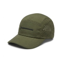 Service OEM ODM – Casquette de baseball technique 5 panneaux en nylon perforé découpé au laser, respirante, avec cordon élastique, pour activités de plein air haut de gamme