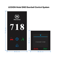 Panneau de porte d'hôtel personnalisé avec affichage électronique du numéro de chambre, sonnette tactile, affichage DND/MUR/Occupé/Laverie, panneau en verre, interrupteur intelligent R433