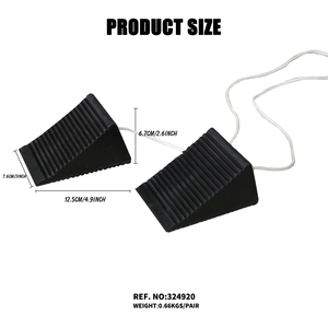 Rubber <b>Wheel</b> <b>Chocks</b> With Rope Car Anti-Slip Block Tire Stopper for Car, Travel Trailers, RV, Truck and ATV - Product Image 2