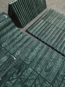 Sh đá tùy chỉnh đá cẩm thạch tự nhiên khảm trang trí nền Guatemala màu xanh lá cây bằng tia nước hồ bơi đá cẩm thạch thiết kế gạch khảm - Product Image 3