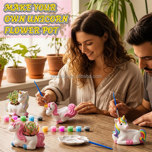 Juego <span class=keywords><strong>de</strong></span> 6 Macetas <span class=keywords><strong>de</strong></span> Cerámica con Forma <span class=keywords><strong>de</strong></span> <span class=keywords><strong>Unicornio</strong></span> para Pintar, Listas para Pintar, Macetas <span class=keywords><strong>de</strong></span> Cerámica para Suculentas, Kit <span class=keywords><strong>de</strong></span> Yeso sin Pintar para Pintar Tú Mismo - Product Image 3