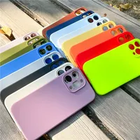 Coque en silicone liquide néon pour iPhone 16 17 Pro Max, étui fluorescent pour iPhone 13 XS Max, coques pour iPhone 14 15 Pro Max avec protection intégrale de l'objectif