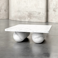 Table basse en marbre massif sculpté à la main, style contemporain, pour une décoration de luxe et une touche d'originalité à la maison - Dream Home Organic