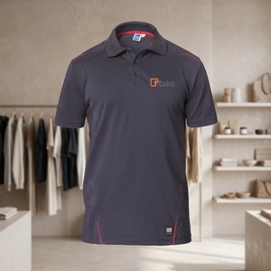 เสื้อเชิ้ตแขนสั้นทรงเข้ารูป TTAKE STYLE ไซส์ XS สวมใส่สบาย ระบายอากาศได้ดี ผลิตจากผ้าสแปนเด็กซ์ถัก ลายปักสีเข้ม  ลายเรียบ สีเทา - Product Image 2