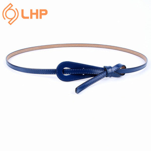 <span class=keywords><strong>Ceinture</strong></span> mince en cuir véritable pour femmes de couleur personnalisée Bande de taille à la mode pour manteau de robe - Product Image 2
