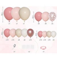 Kit d'arche de ballons rose poudré et or rose avec ballons confettis, décorations de fête rose blush pour baby shower, anniversaire, fête prénuptiale
