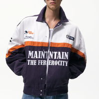 Veste en jean personnalisée pour hommes, vêtements de mode pour hommes, veste de course en jean avec impression au dos, veste coupe-vent