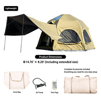 Tente Dôme Gonflable Professionnelle 4,5m en Toile de Coton TC 210g Imperméable pour Glamping Quatre Saisons Résistante aux UV Montage Rapide OEM