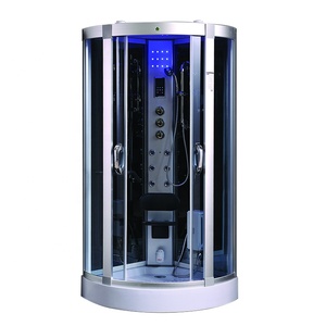 Luxe Stoomcompartiment In Inloopdouche Schuifvoetmassage Zwarte Achterwand Stoombad Douche - Product Image 1