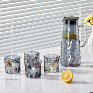 Ensemble de 5 carafes en verre résistant à la chaleur de 1,5 L, <span class=keywords><strong>carafe</strong></span> en <span class=keywords><strong>cristal</strong></span> avec électrodéposition, vente en gros pour cadeaux personnalisés - Product Image 3