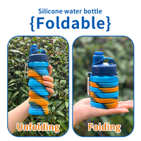 OUYADA personnalisé presser léger course boisson réutilisable Portable pliable voyage Camping randonnée pliable Silicone bouteille d'eau