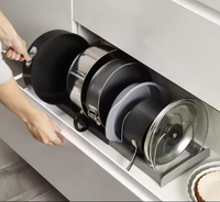 Rangement à tiroirs avec 6 compartiments réglables pour casseroles et poêles
