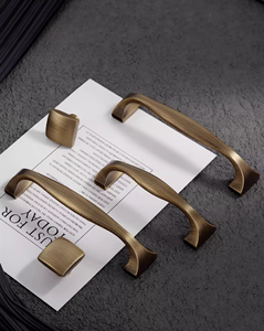 热卖黄金仿古美式实心黄铜橱柜门把手壁橱把手抽屉旋钮 - Product Image 3