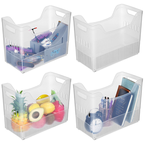 Cesta de Almacenamiento Rectangular Transparente de PP Ecológica, Capacidad de 10-20L, para Organizar la Desorganización del Escritorio - Product Image 1