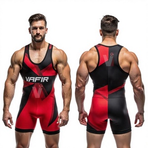 Singlet de Lucha Libre Negro de Alta Calidad OEM para Hombre, Personalizado, Transpirable, Ecológico, Tejido Ligero, Artes Marciales Vafir - Product Image 1