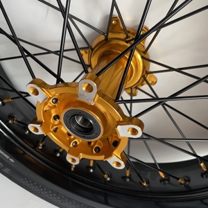 17 inch gouden CNC naaf supermoto wielset met straatband voor Talaria Komodo elektrische crossmotor complete velg vervangingskit - Product Image 4