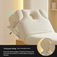 Table de massage électrique dorée moderne pour chambre, salon, salon de beauté, spa, atelier, 3 moteurs, cuir PU, éponge haute densité