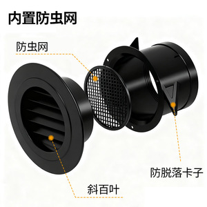 Black Exhaust Vent 10 In Ceiling Louvered Air Diffuser For Office Bathroom Indoor Use - Product Image 4